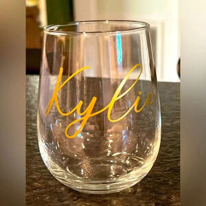 Kylie personalized wine glass, glass not plastic